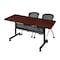 Kobe Rectangle FlipTop Table, 60" W, 29" H, Laminate Top, Cherry MKFTM6030CH23BK - alternate 1